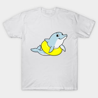 Dolphin at Swimming with Swim ring T-Shirt